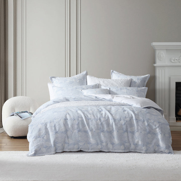 Hydrangea Chambray Quilt Cover Set | Queen Bed