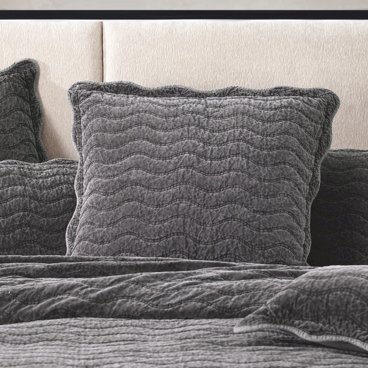 Private Collection Indiana Charcoal European Sham Lifestyle | My Linen