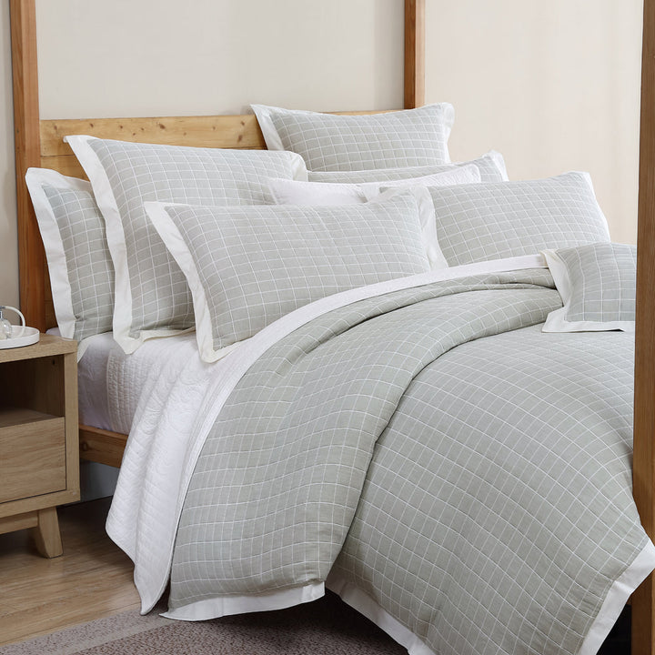 Kingston Moss Quilt Cover Set | King Bed