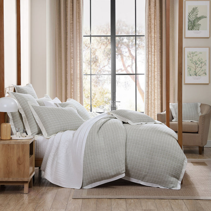 Kingston Moss Quilt Cover Set | King Bed