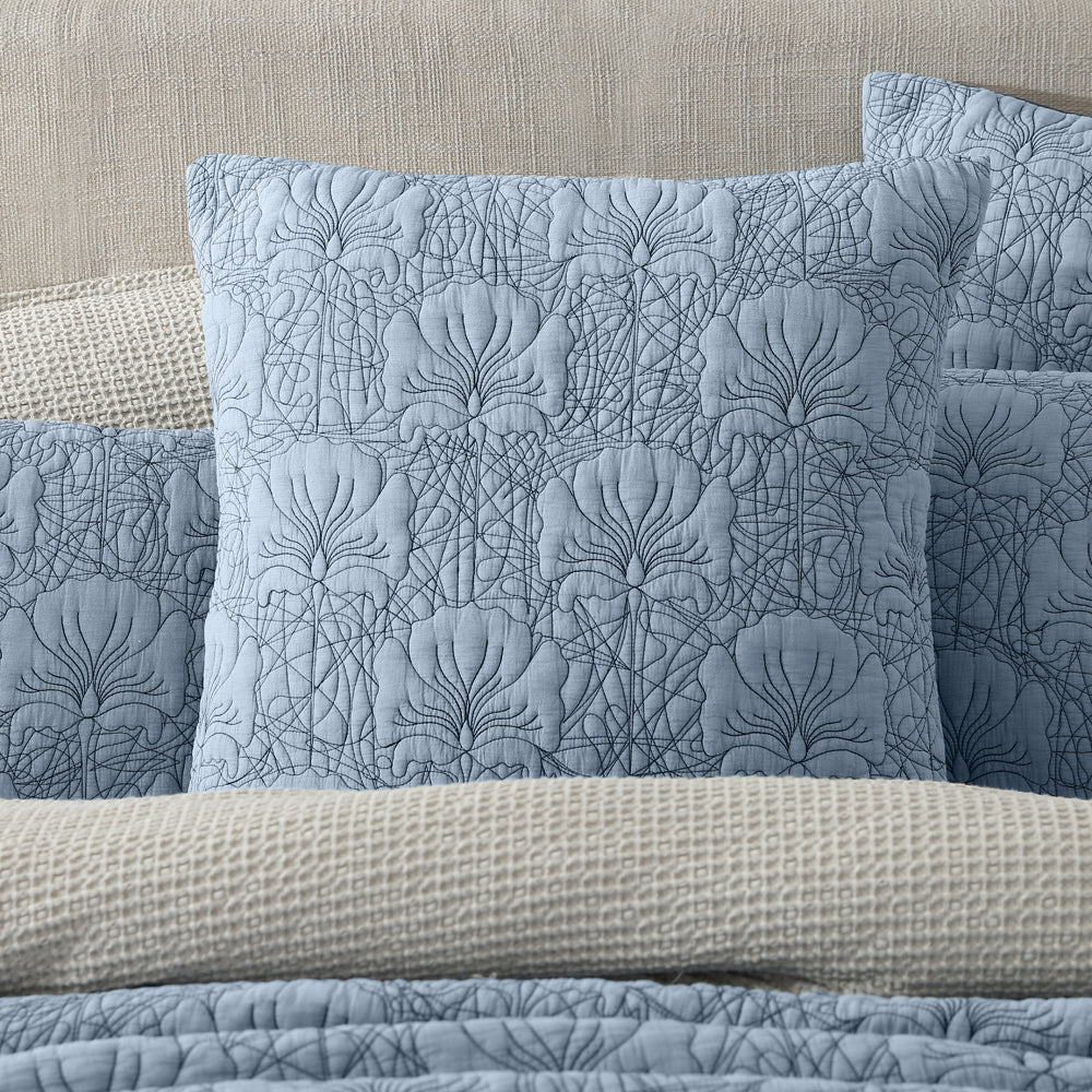 Private Collection Lilian Denim European Sham Lifestyle | My Linen