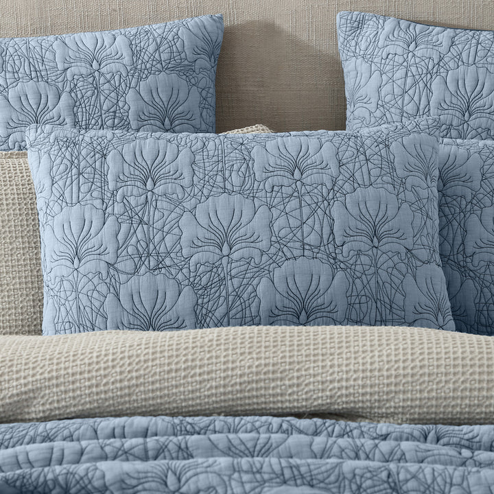 Private Collection Lilian Denim Standard Pillowsham | My Linen