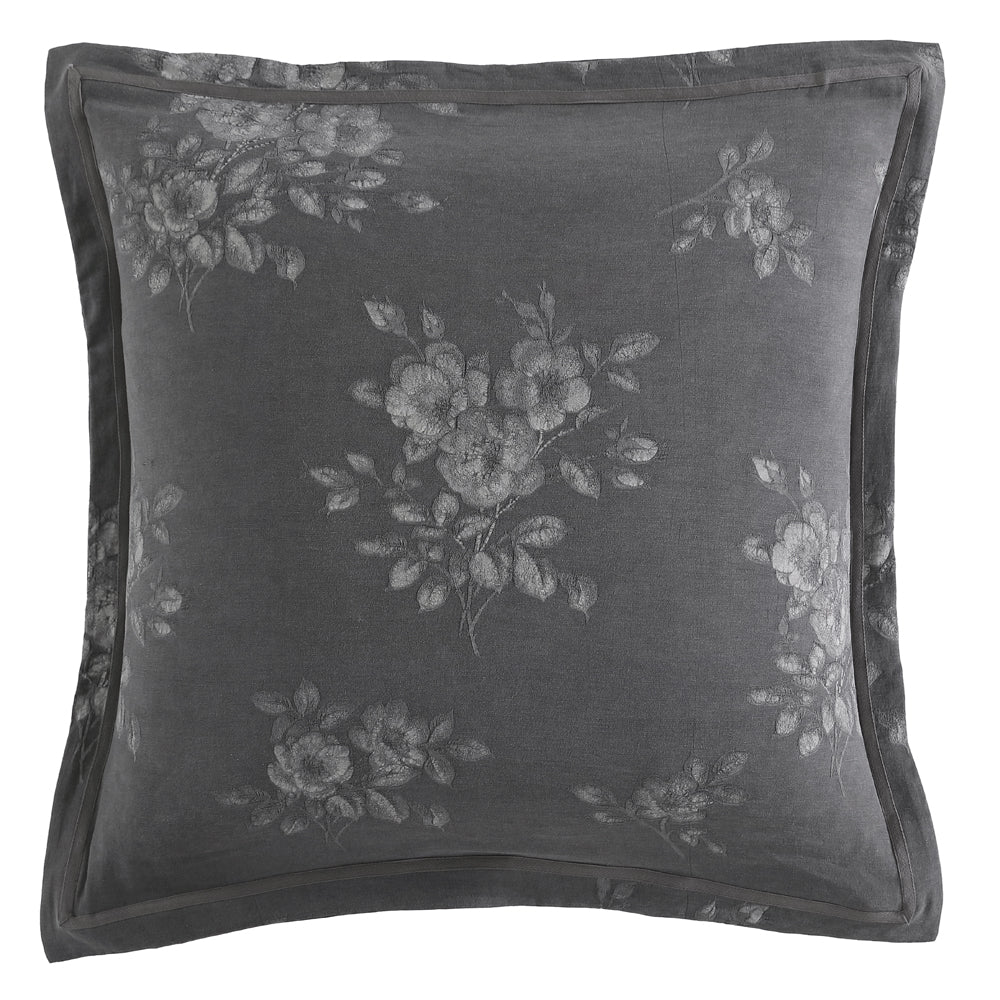 Private Collection Maisey Charcoal European Pillowcase | My Linen