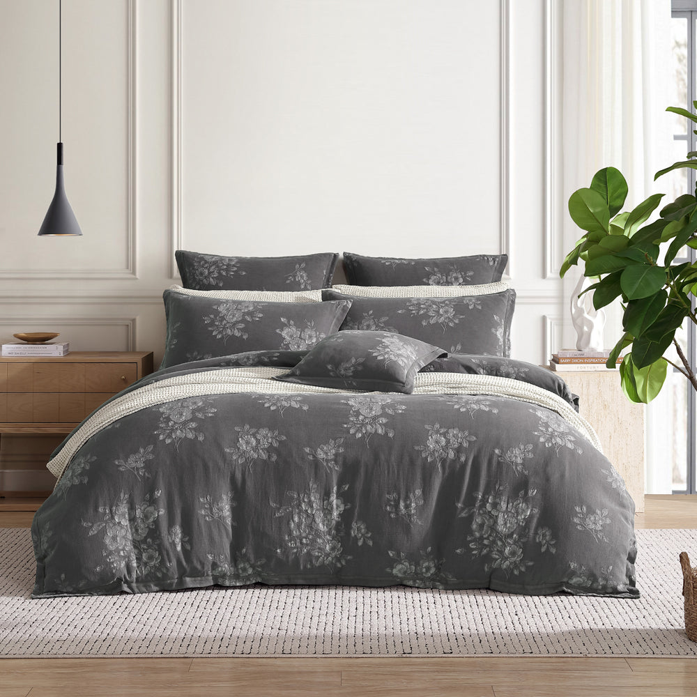 Private Collection Maisey Charcoal Quilt Cover Set | My Linen