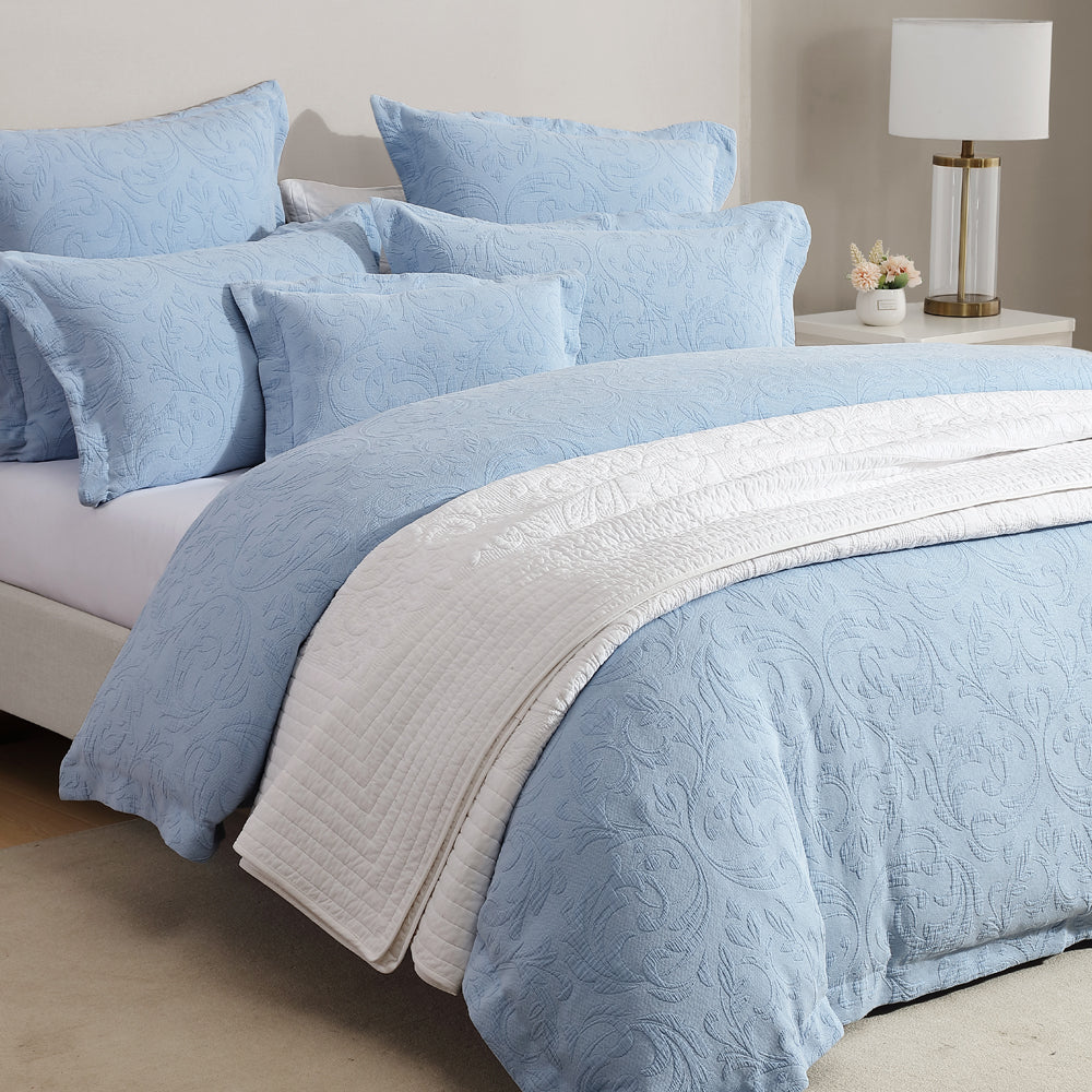 Marbella Blue Quilt Cover Set | King Bed