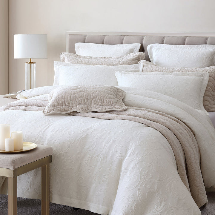 Marbella Ivory Quilt Cover Set | King Bed