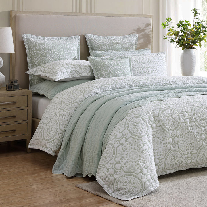 Mayfair Sage Quilt Cover Set | Queen Bed