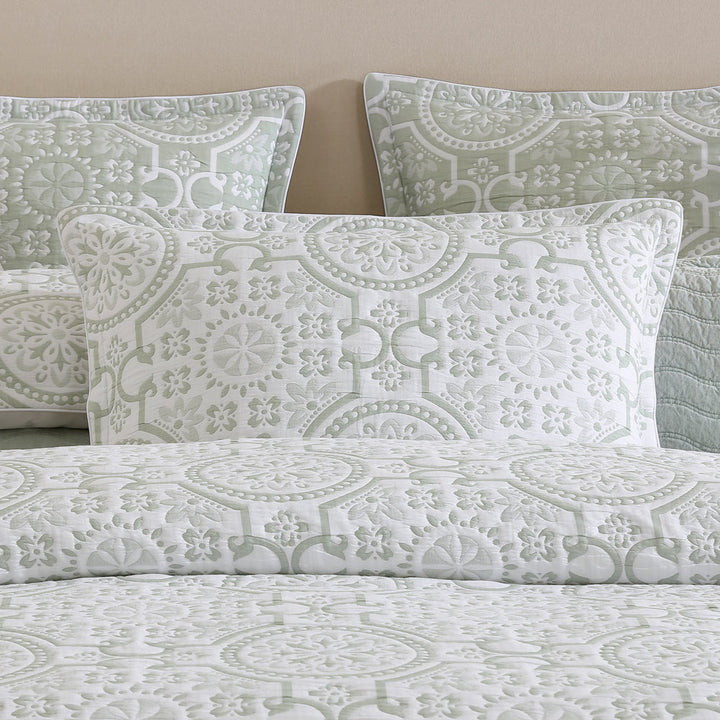 Mayfair Sage Quilt Cover Set | Queen Bed