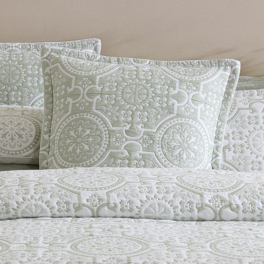 Mayfair Sage Square Filled Cushion