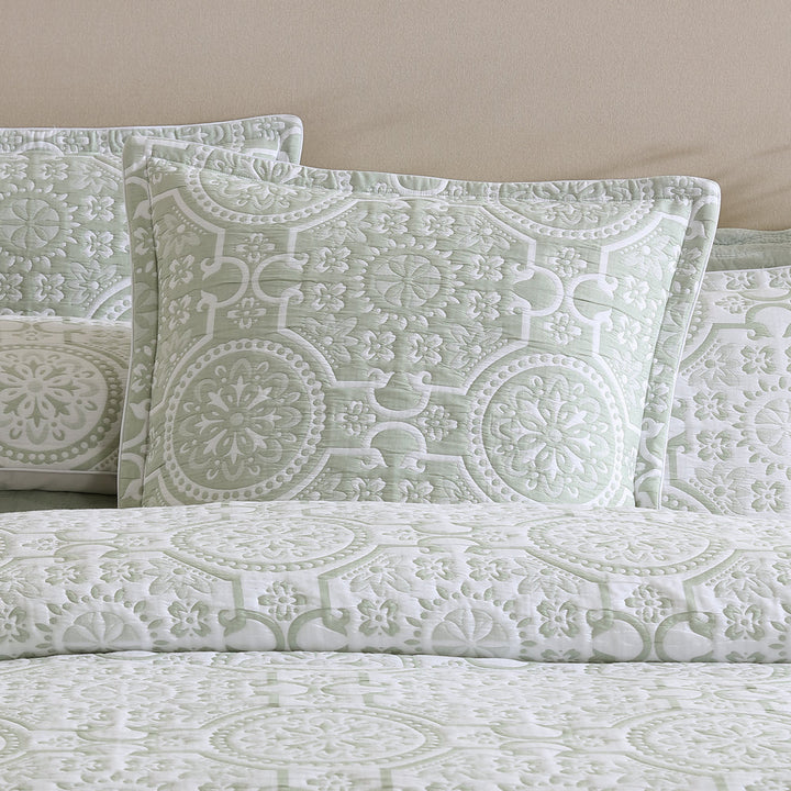 Mayfair Sage Square Filled Cushion