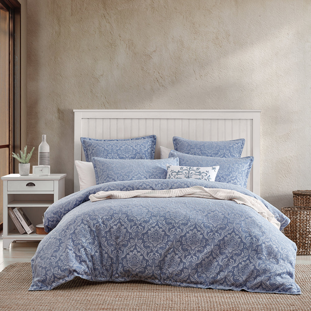 Monterey Wedgwood Quilt Cover Set | Queen Bed