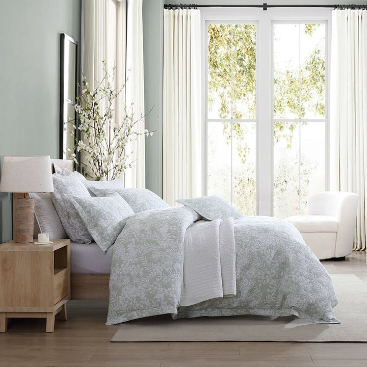 Quinn Sage Quilt Cover Set | Queen Bed