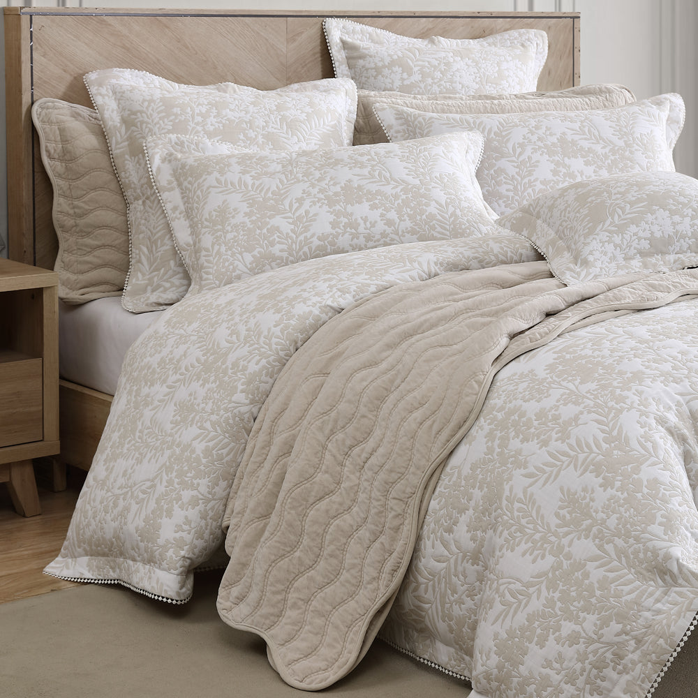 Quinn Stone Quilt Cover Set | Queen Bed