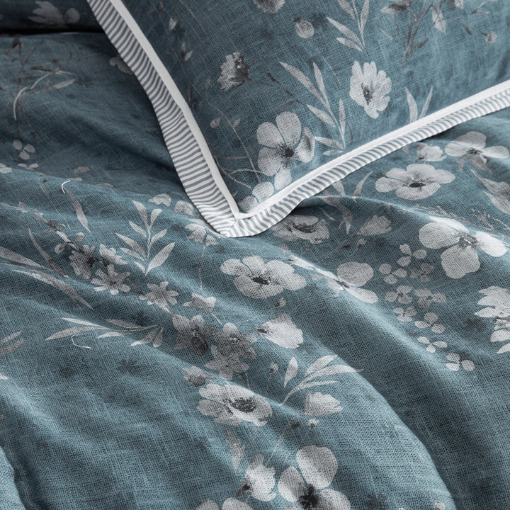Private Collection Samaria Teal Quilt Cover Set Detail | My Linen