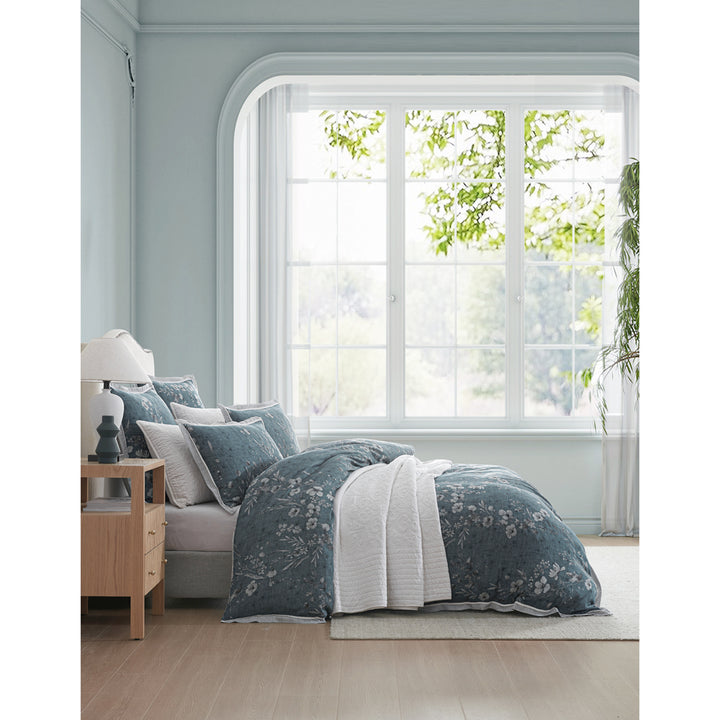 Private Collection Samaria Teal Quilt Cover Set Side | My Linen
