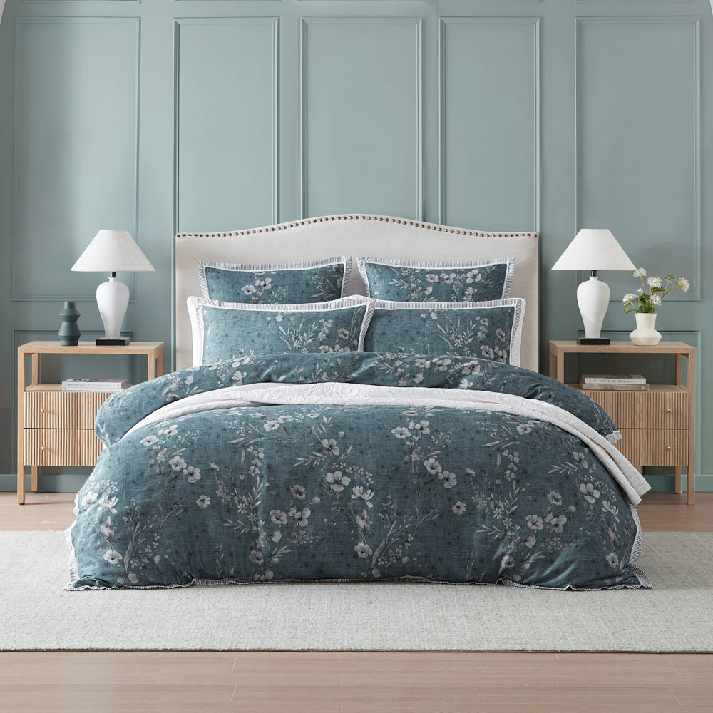 Private Collection Samaria Teal Quilt Cover Set | My Linen
