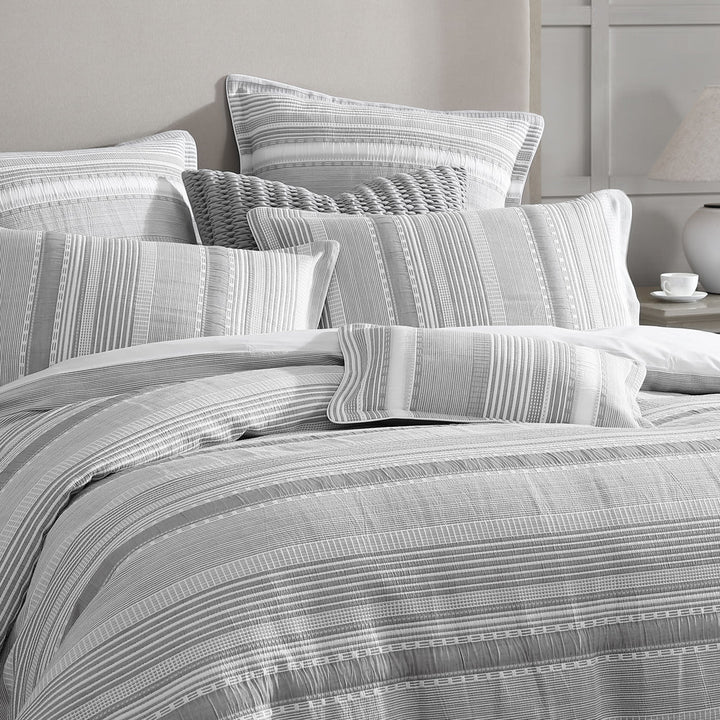 Sinclair Silver Quilt Cover Set | Queen Bed