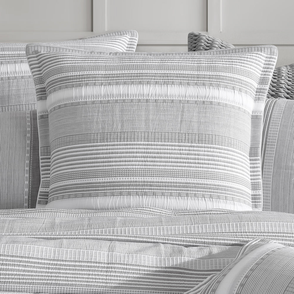 Sinclair Silver Quilt Cover Set | King Bed