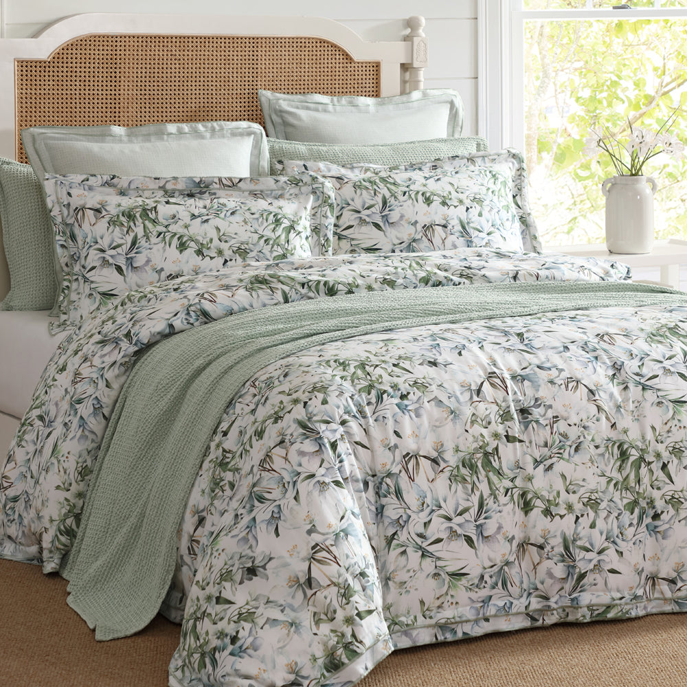 Private Collection Starlet Sage Quilt Cover Set Closeup | My Linen