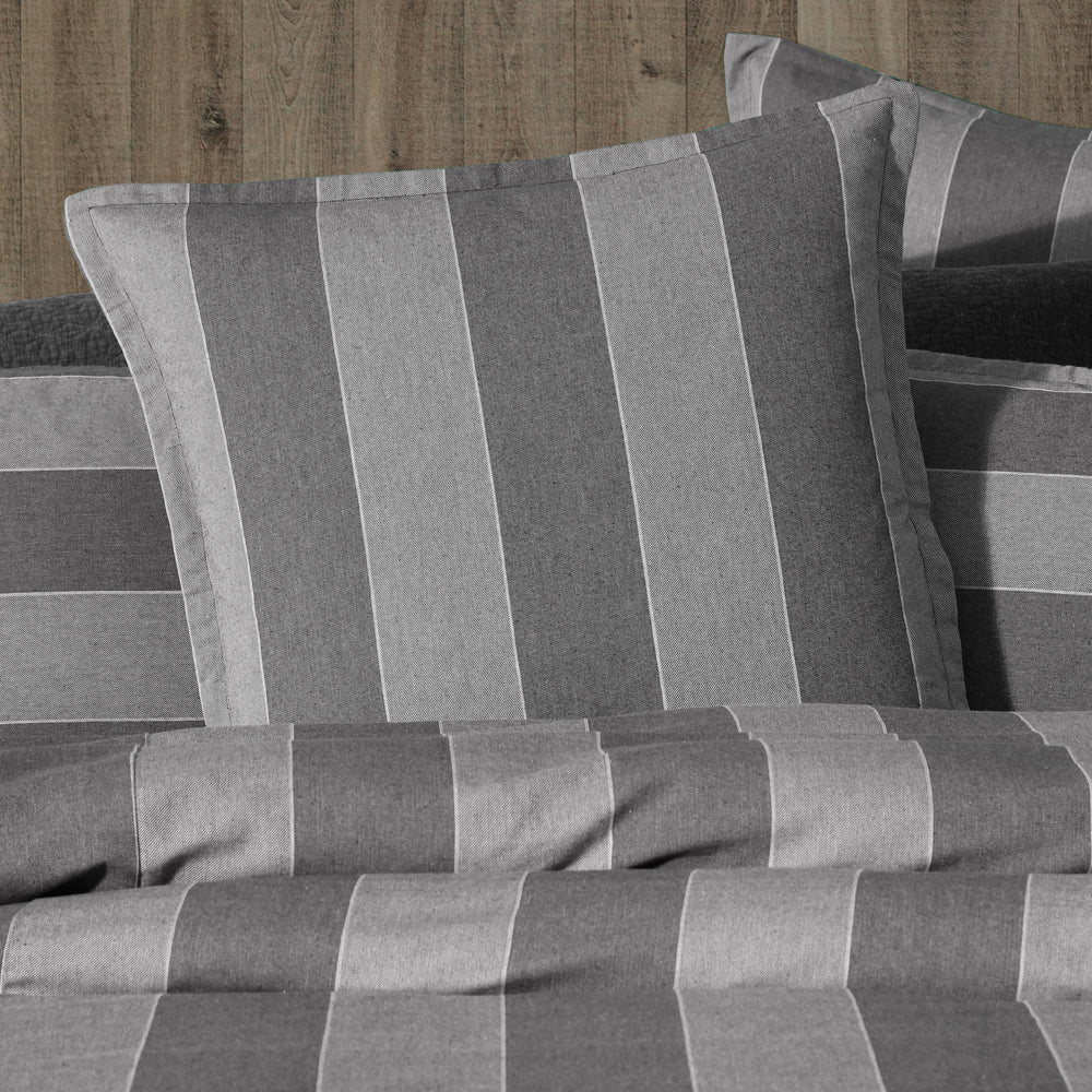 Private Collection Thatcher Charcoal European Pillowcase Lifestyle | My Linen