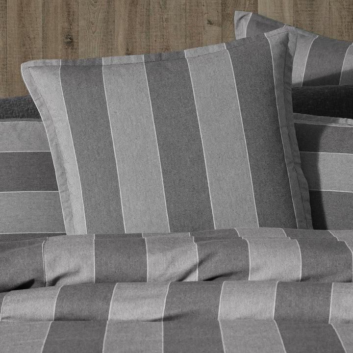 Private Collection Thatcher Charcoal European Pillowcase Lifestyle | My Linen