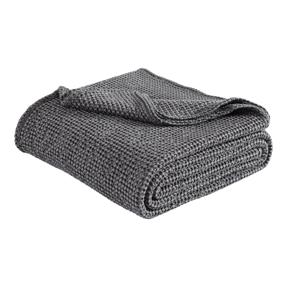 Urban Waffle Blanket Charcoal | Queen / King Bed