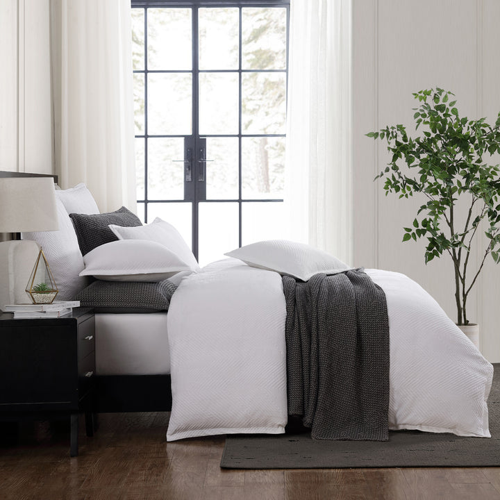 Private Collection Viva White Quilt Cover Set Side Flipped | My Linen