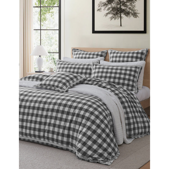Private Collection Waverley Charcoal Quilt Cover Set Closeup | My Linen