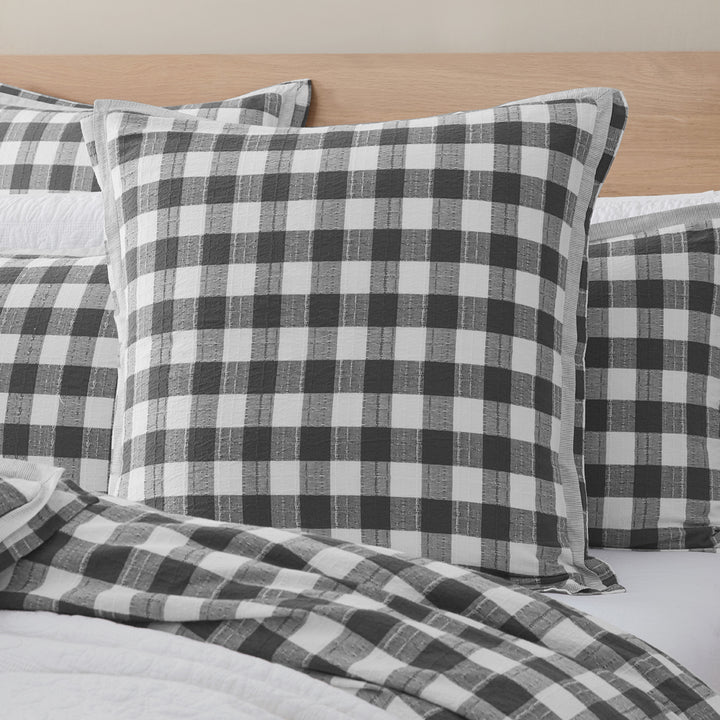 Private Collection Waverley Charcoal European Pillowcase Lifestyle| My Linen
