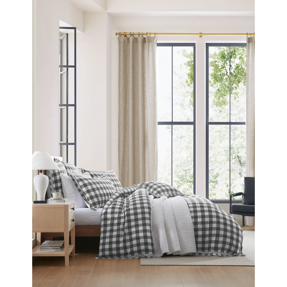 Private Collection Waverley Charcoal Quilt Cover Set Side | My Linen