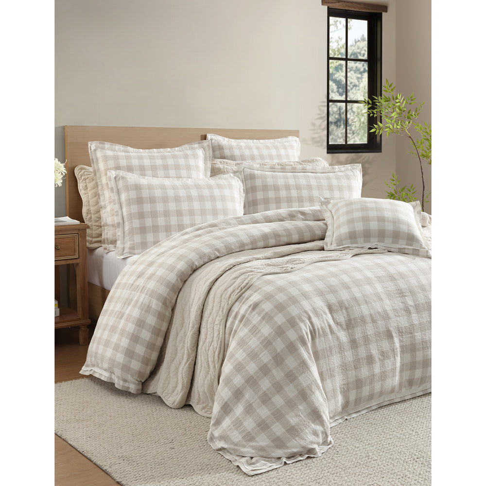 Private Collection Waverley Stone Quilt Cover Set Closeup | My Linen