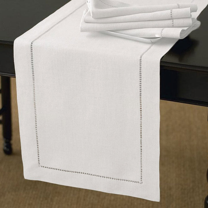 Hemstitch Table Runner White | 180cm