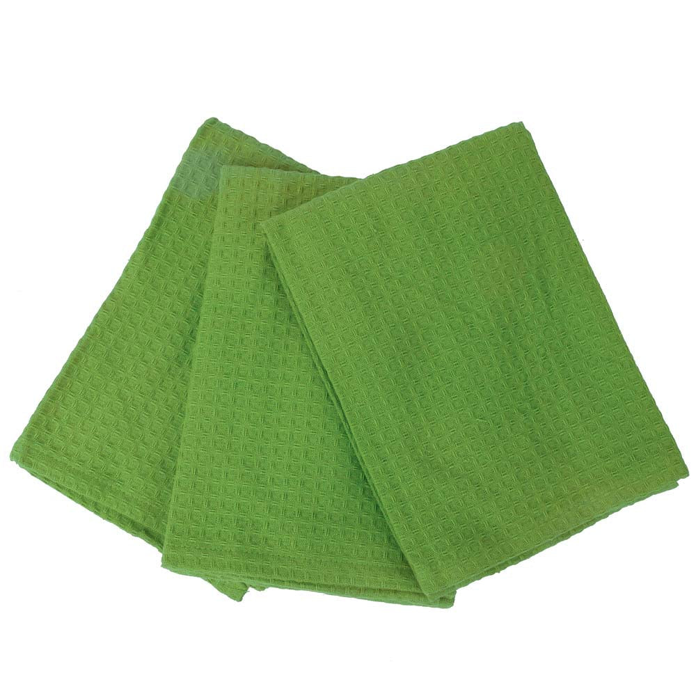 London Waffle Tea Towel Lime Green | 3 Pack