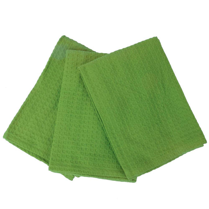 London Waffle Tea Towel Lime Green | 3 Pack