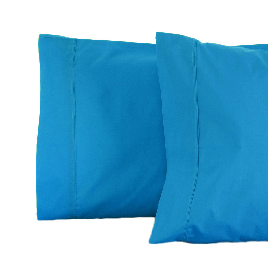 La Via 100% Cotton 400TC Aqua Standard Pillowcase | 2 Pack