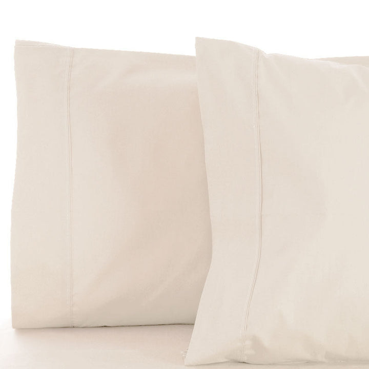 La Via 100% Cotton Flat Sheet 400TC Ivory | King Bed Mega