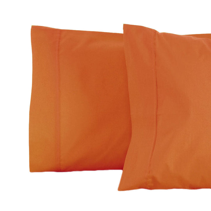 La Via 100% Cotton 400TC Orange Standard Pillowcase | 2 Pack