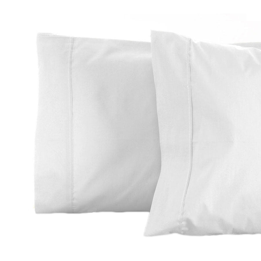 La Via 100% Cotton 400TC White Standard Pillowcase | 2 Pack