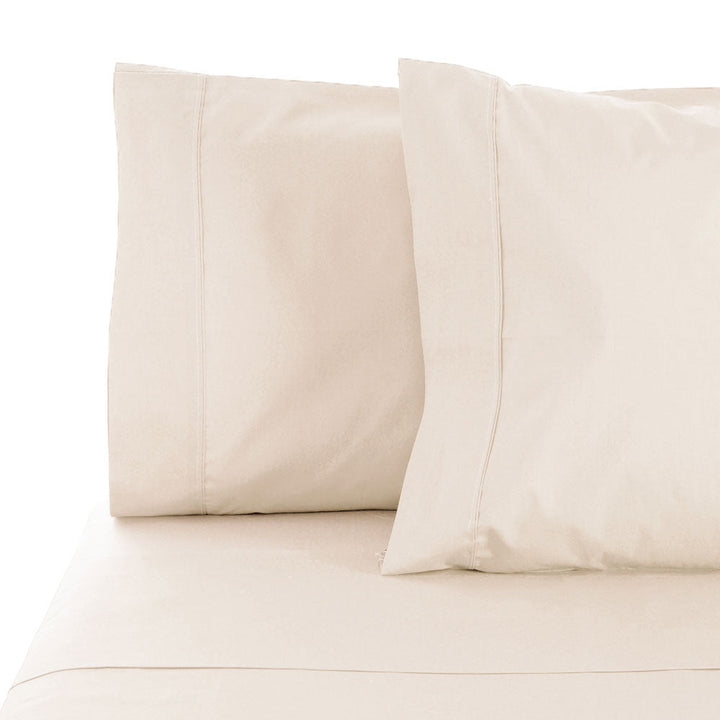 La Via 100% Cotton Fitted Sheet 400TC Ivory | Double Bed