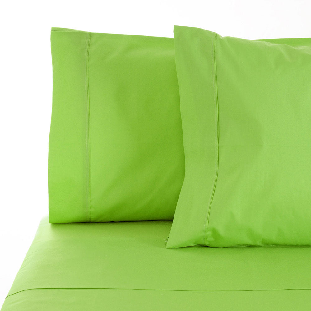 La Via 100% Cotton Fitted Sheet 400TC Lime | King Single Bed