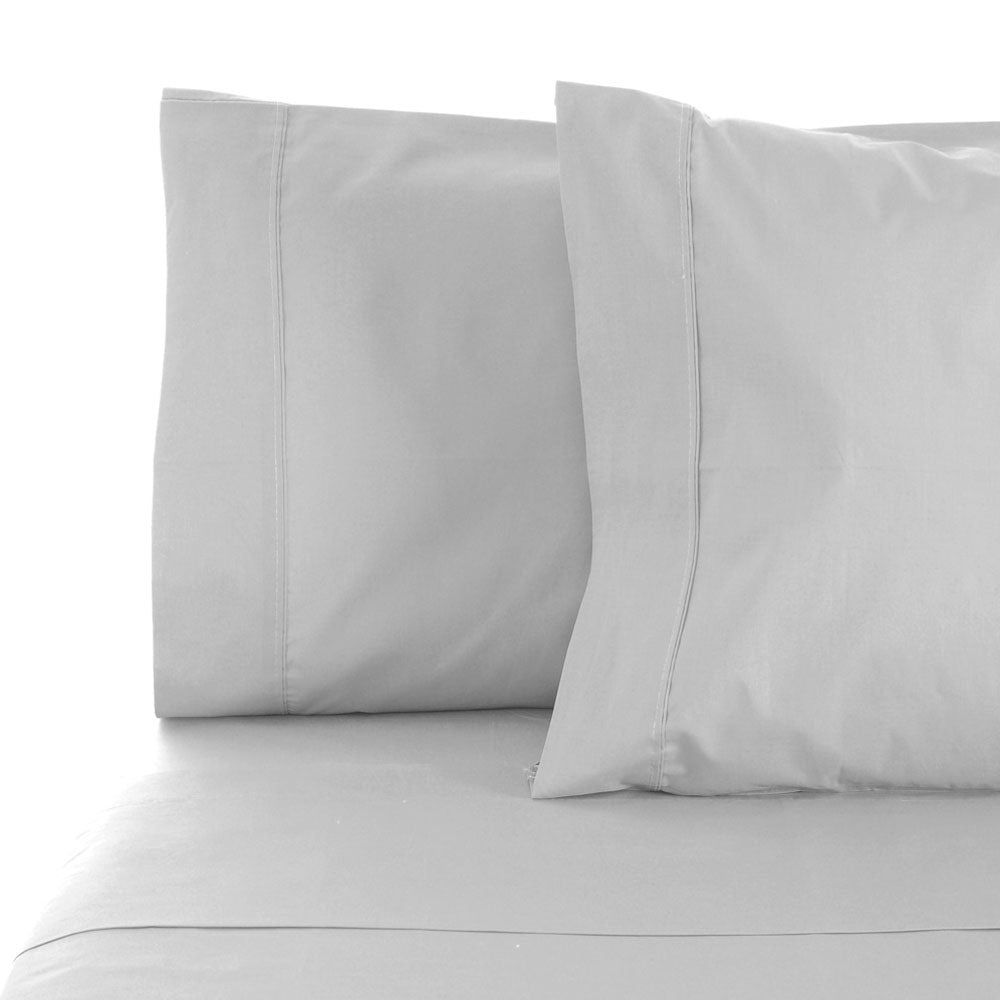 La Via 100% Cotton Fitted Sheet 400TC Silver | King Single Bed