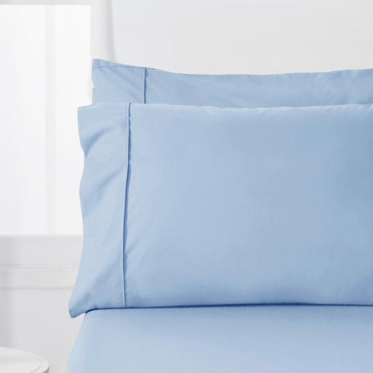 Abrazo 100% Cotton Flannelette Standard Pillowcase Blue | 2 Pack