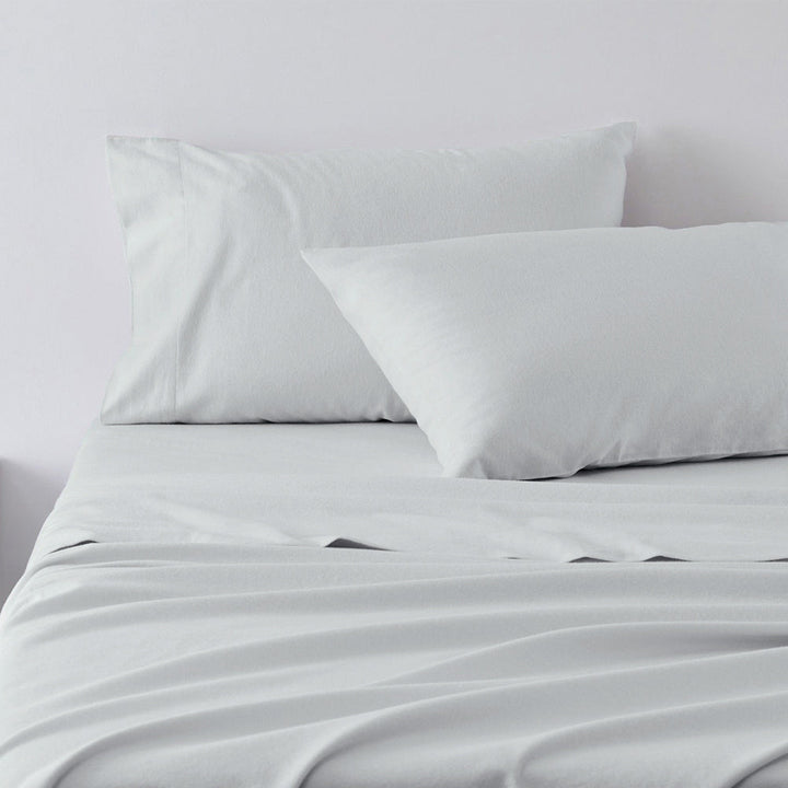 Abrazo 100% Cotton Flannelette Sheet Set Silver | Super King 50cm