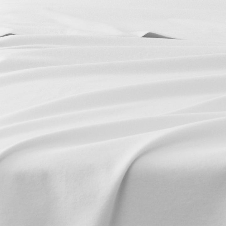 Abrazo 100% Cotton Flannelette Sheet Set White | Queen Bed