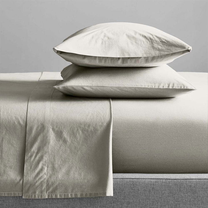 100% Organic Cotton Percale Sheet Set 300TC Moonbeam | Queen 50cm Bed