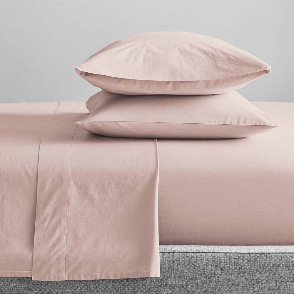 100% Organic Cotton Percale Sheet Set 300TC Sepia Rose | King Single Bed