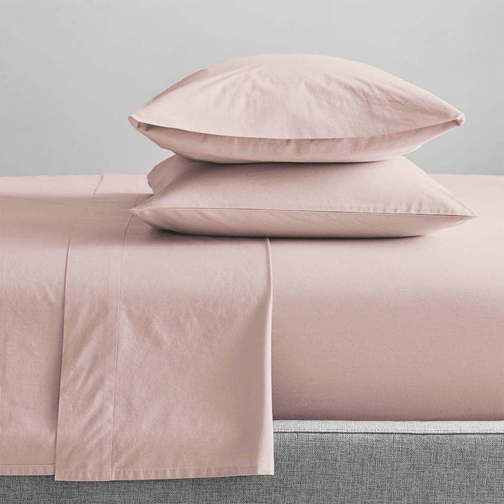 100% Organic Cotton Percale Sheet Set 300TC Sepia Rose | King Single Bed