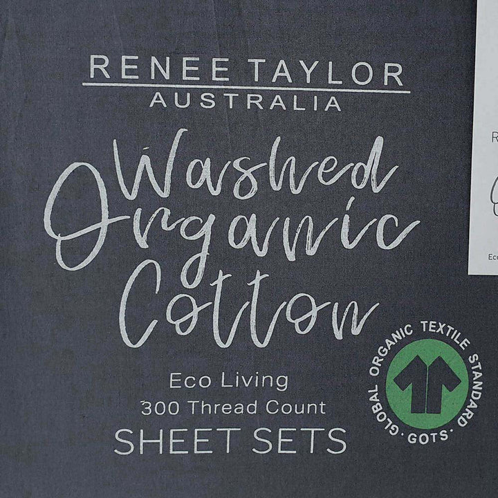 100% Organic Cotton Percale Sheet Set 300TC Turbulence | Double Bed