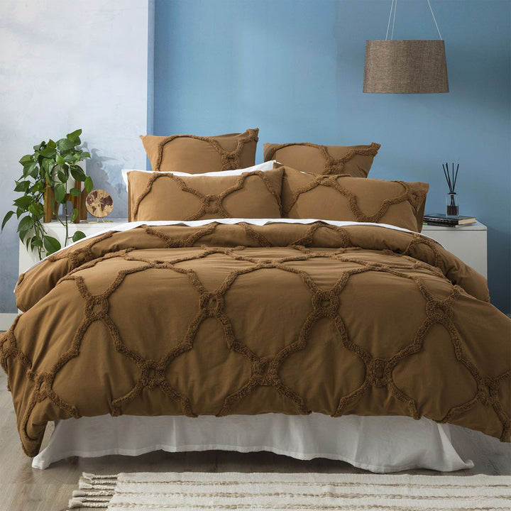 Moroccan Wood Quilt Cover Set | Queen Bed