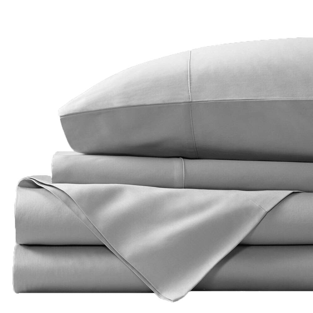 Luxury Bamboo Cotton Sheet Set 400TC Silver | Double Bed